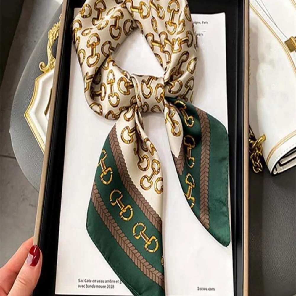 Geometric Pattern Square Scarf - Picture 2 of 3